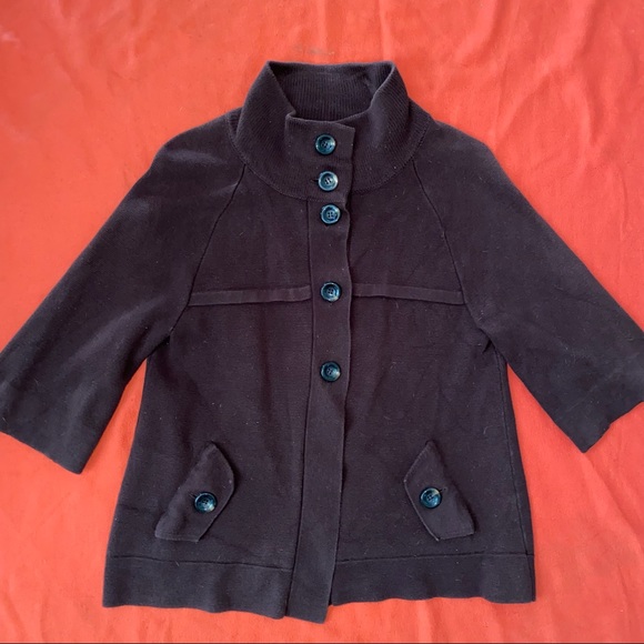 Chico’s cotton 3/4 sleeve collared knitted thick cardigan - Picture 1 of 7